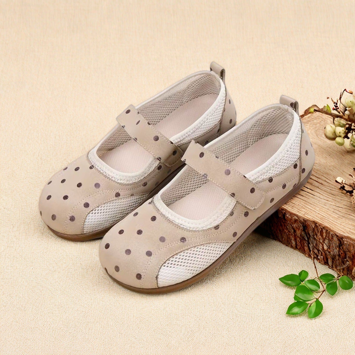 Zapatos Mary Jane para mujer, suela blanda transpirable de malla plana, calzado de tela de moda y versátil