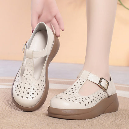 Sandalias transpirables, cuero de alta calidad, chanclas de suela gruesa antideslizante