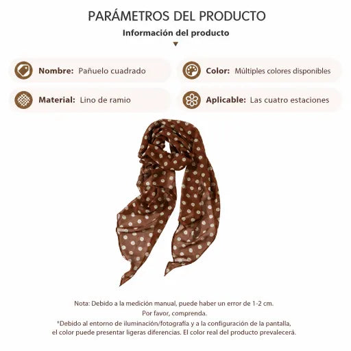 Pañuelo de lunares, bufanda elegante para el cuello, fina para primavera y verano