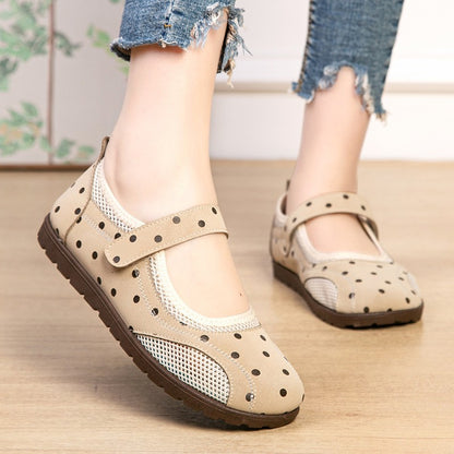 Zapatos Mary Jane para mujer, suela blanda transpirable de malla plana, calzado de tela de moda y versátil