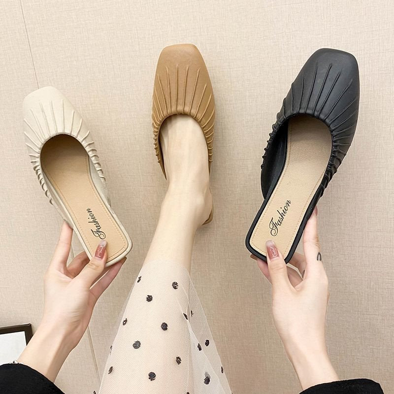 Zapatos planos con punta cerrada nuevos 2026, sandalias cómodas y antideslizantes, suela blanda slip-on