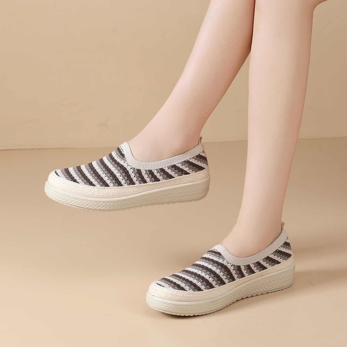Zapatos casuales cómodos para mujer, suela blanda antideslizante y versátiles