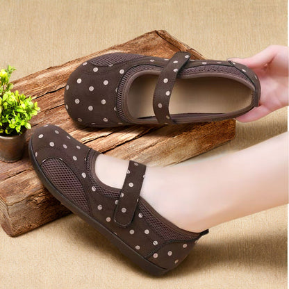 Zapatos Mary Jane para mujer, suela blanda transpirable de malla plana, calzado de tela de moda y versátil