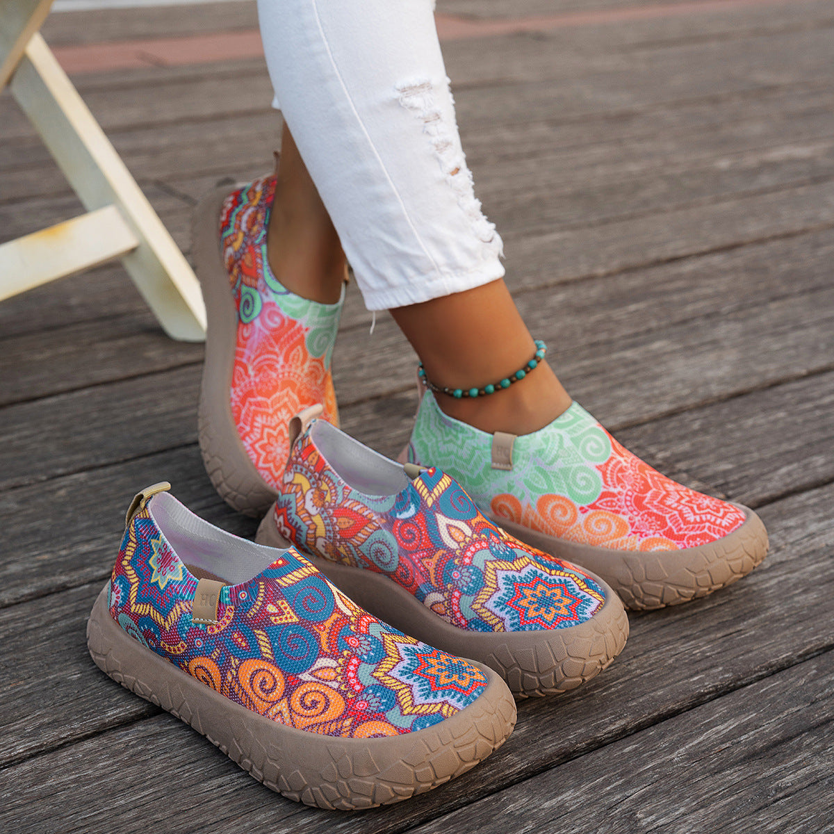 Zapatos casuales cómodos y transpirables, suela blanda antideslizante, slip-on
