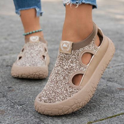 Slip-on, sandalias caladas transpirables casuales, cómodas y versátiles
