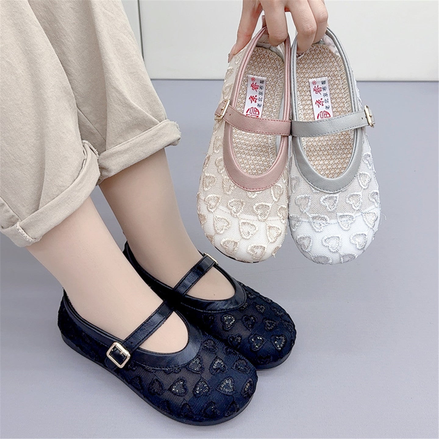 Zapatos planos de malla ligeros y cómodos, nuevos, estilo slip-on